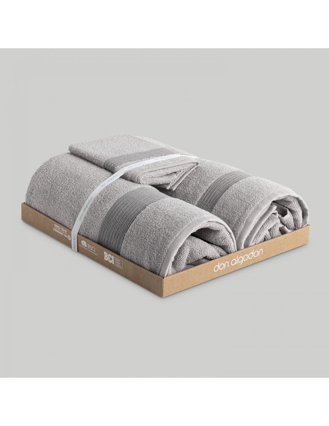 JUEGO TOALLAS DON ALGODON JACQUARD SANTORINI - Imagen 4