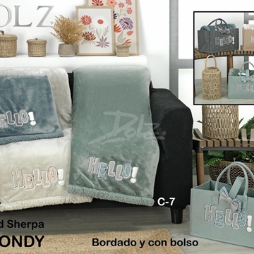 Plaid Blondy sherpa + bolso revistero - Imagen 1