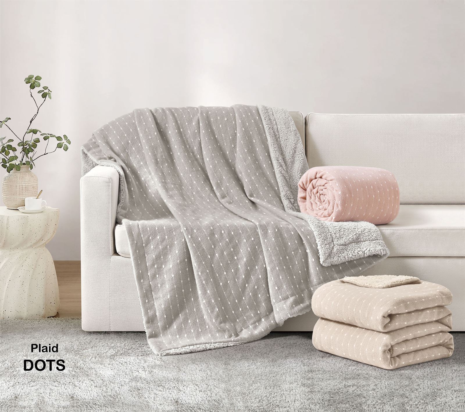 Plaid Dots sherpa - Imagen 1
