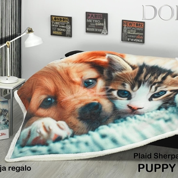 Plaid Puppy sherpa - Imagen 1
