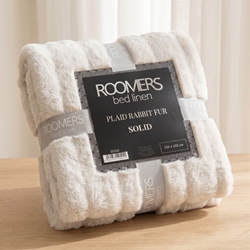 Plaid Rabbit Fur Sherpa Solid - Imagen 1