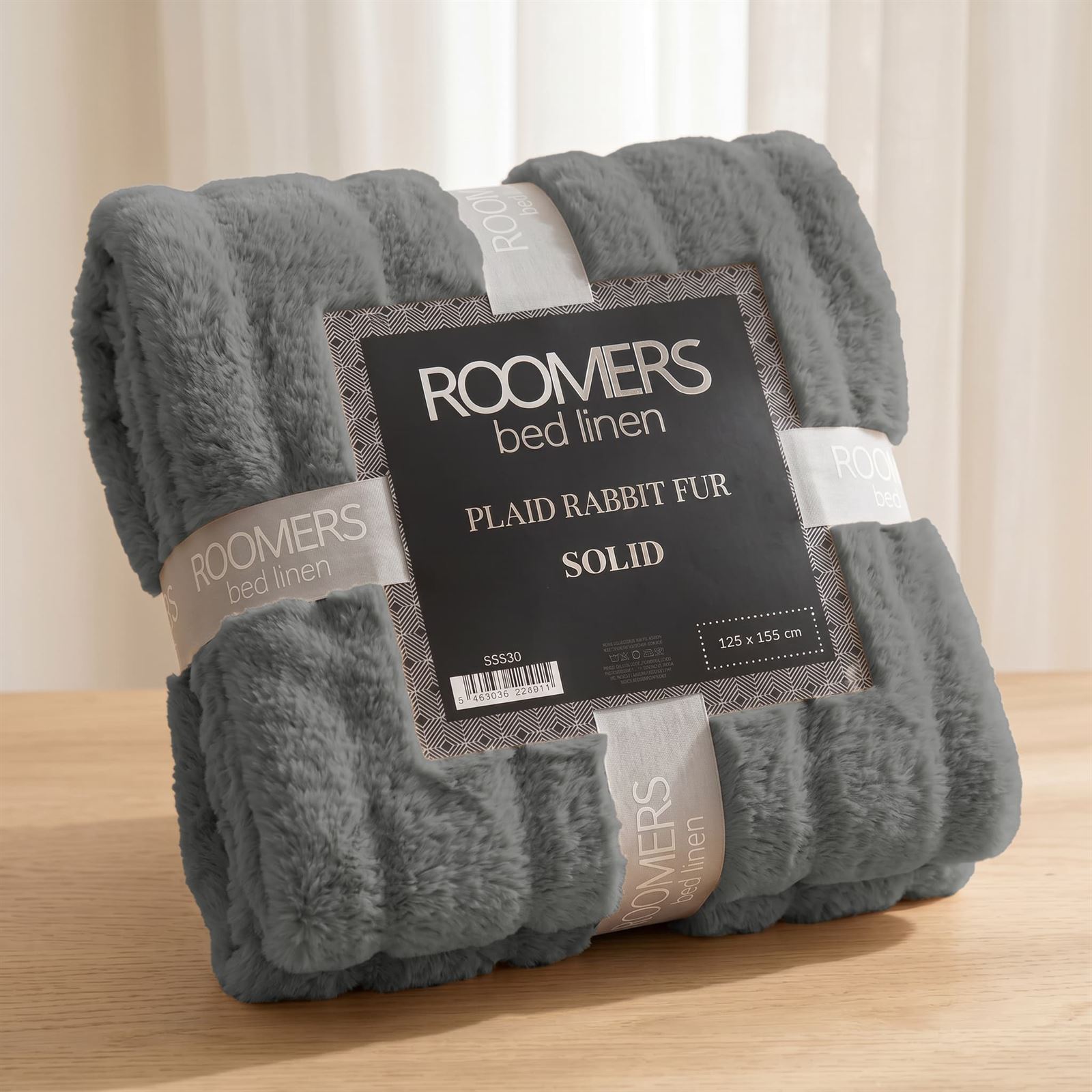 Plaid Rabbit Fur Sherpa Solid - Imagen 3