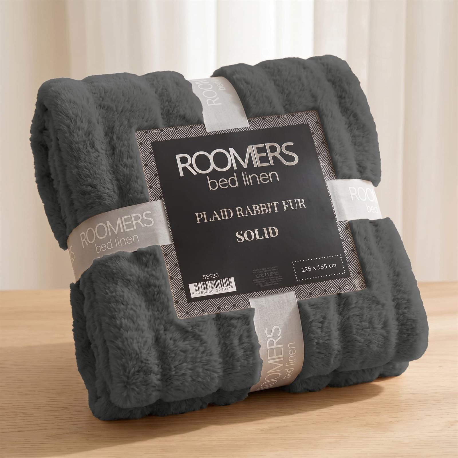 Plaid Rabbit Fur Sherpa Solid - Imagen 4
