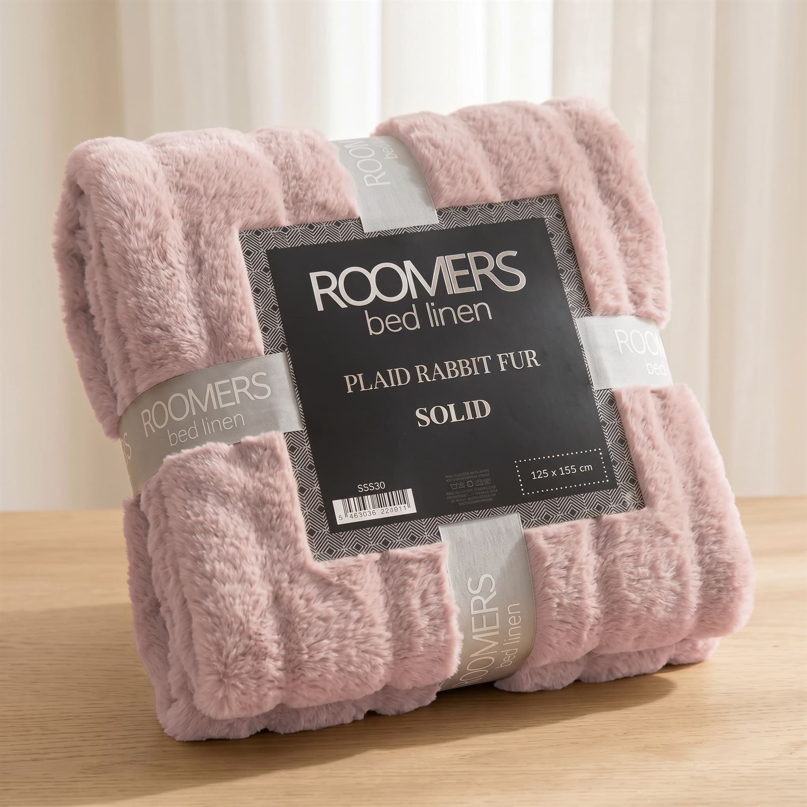 Plaid Rabbit Fur Sherpa Solid - Imagen 5